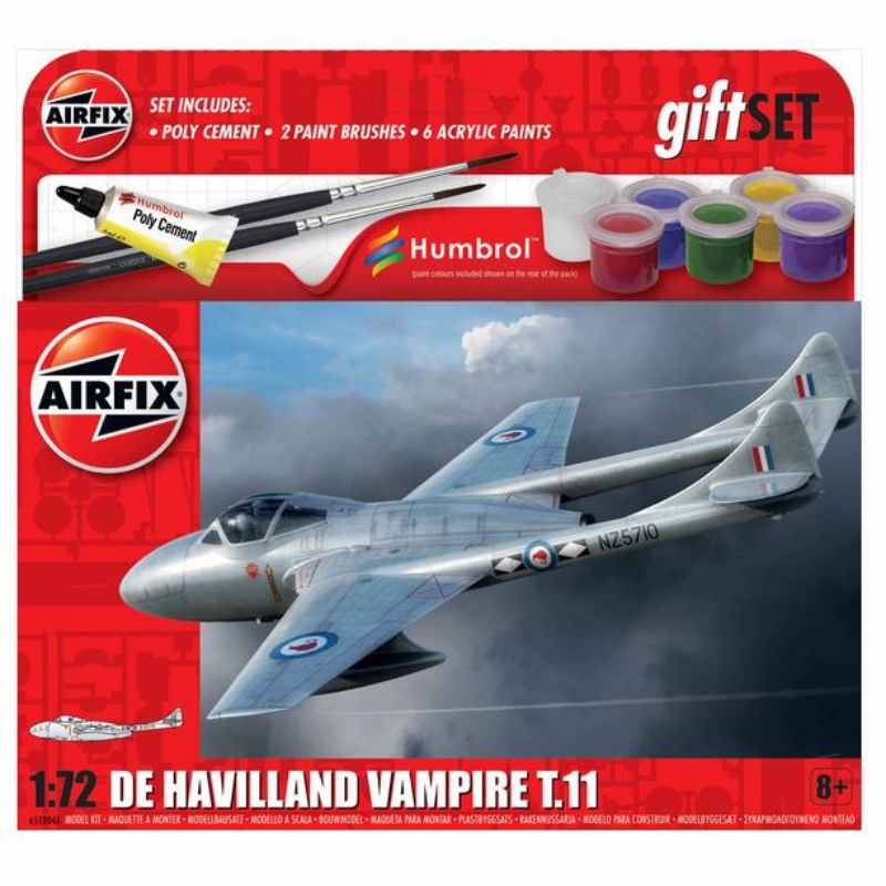 Airfix British de Havilland Vampire T.11 Gift Set (1:72 Scale)